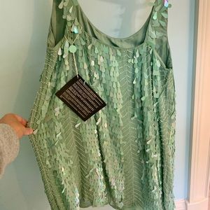 Sequin turquoise flapper dress